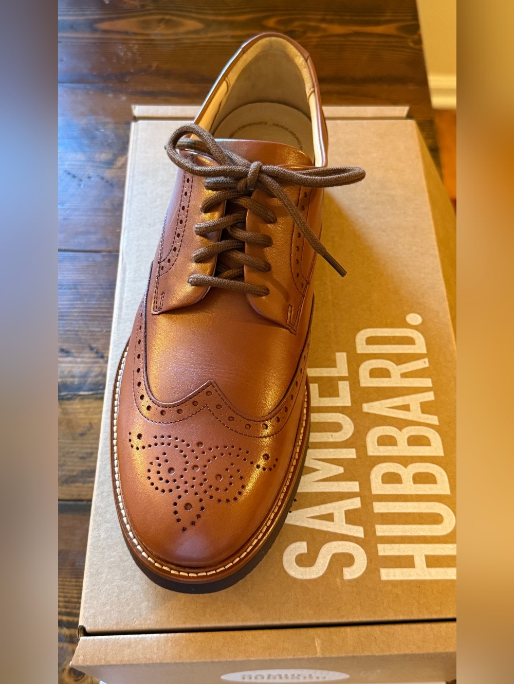 Samuel Hubbard Brown Leather Wingtip Men's Size 10 Medium
